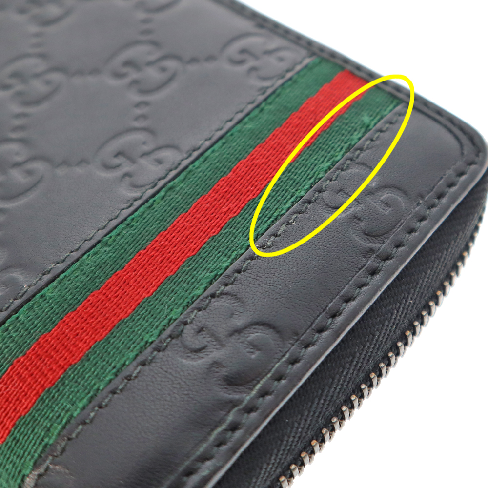 グッチ 長財布 308009 ラウンドファスナー グッチシマ グッチ GUCCI 長財布 メンズ ウェビング ラウンド