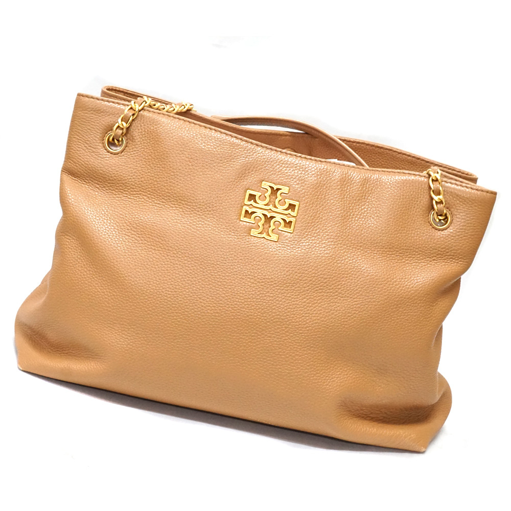 TORY BURCH【トリーバーチ】チェーントートバッグ 茶/ブラウン レザー レディース 鞄【中古】USED-7 質屋 かんてい局北名古屋店  n23-2661