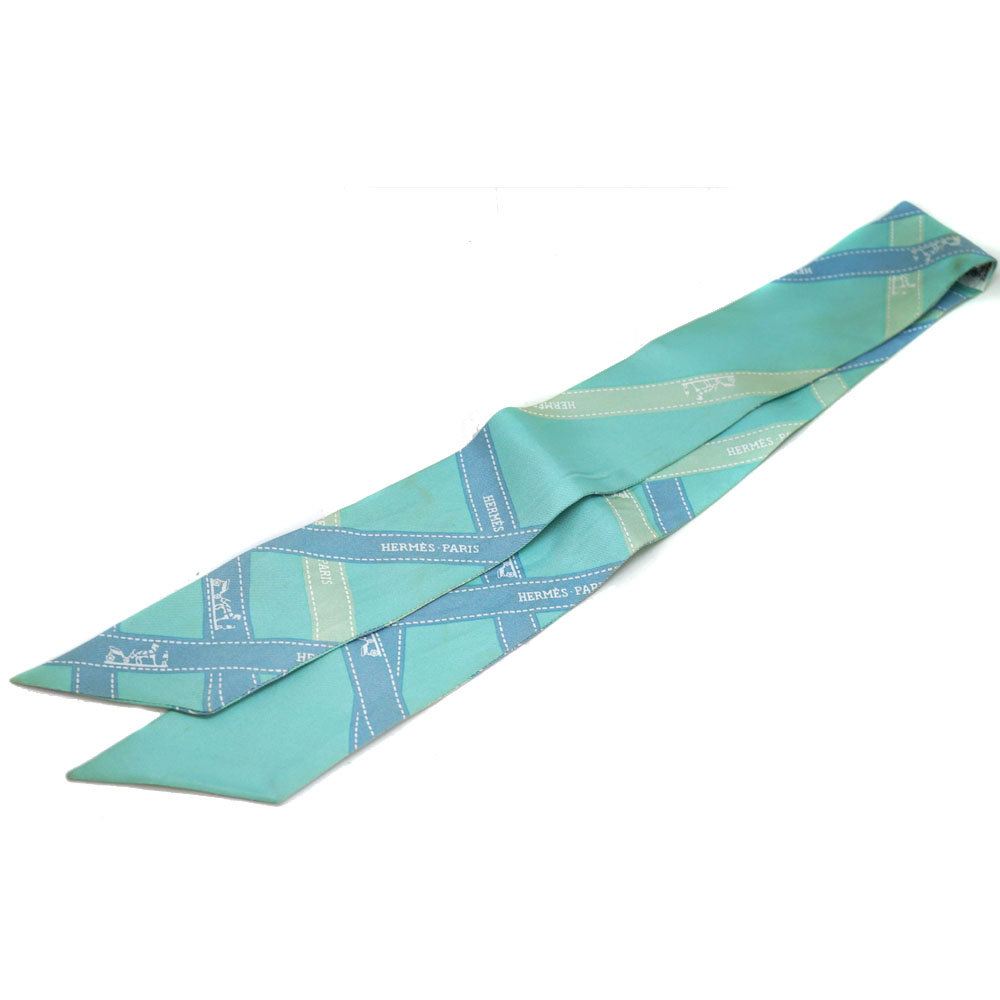 エルメス ツイリー スカーフ シルク100 水色 エルメス ツイリー スカーフ シルク100 水色 HERMES エルメス ツイリー