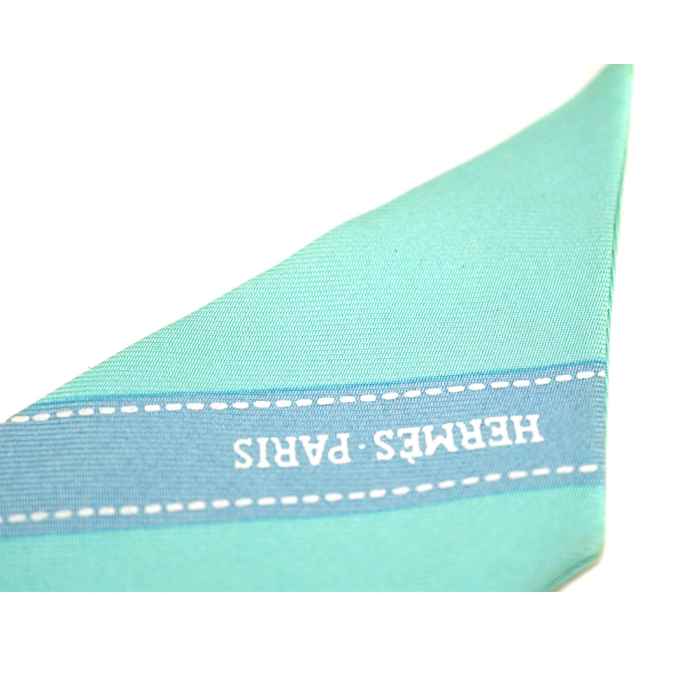 エルメス ツイリー スカーフ シルク100 水色 HERMES エルメス Twilly Scarf ツイリー スカーフ シルク100