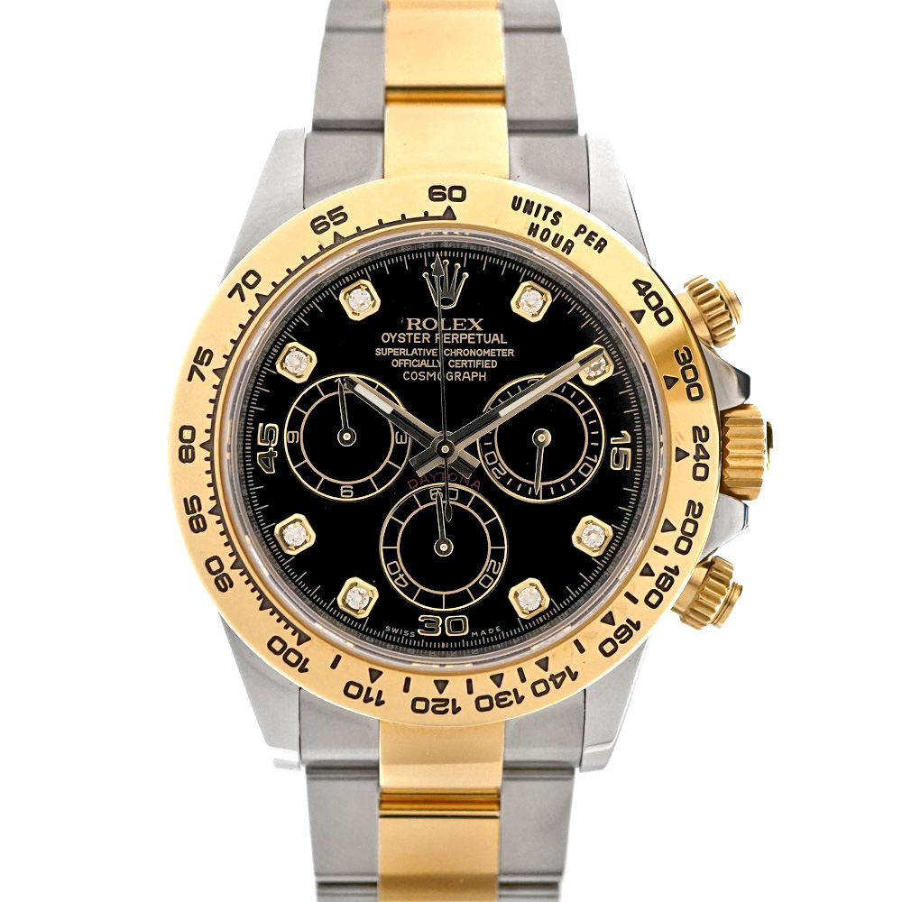 ロレックス Rolex 116503G コスモグラフ デイトナ 8Pダイヤ ブラック文字盤 メンズ腕時計【中古】