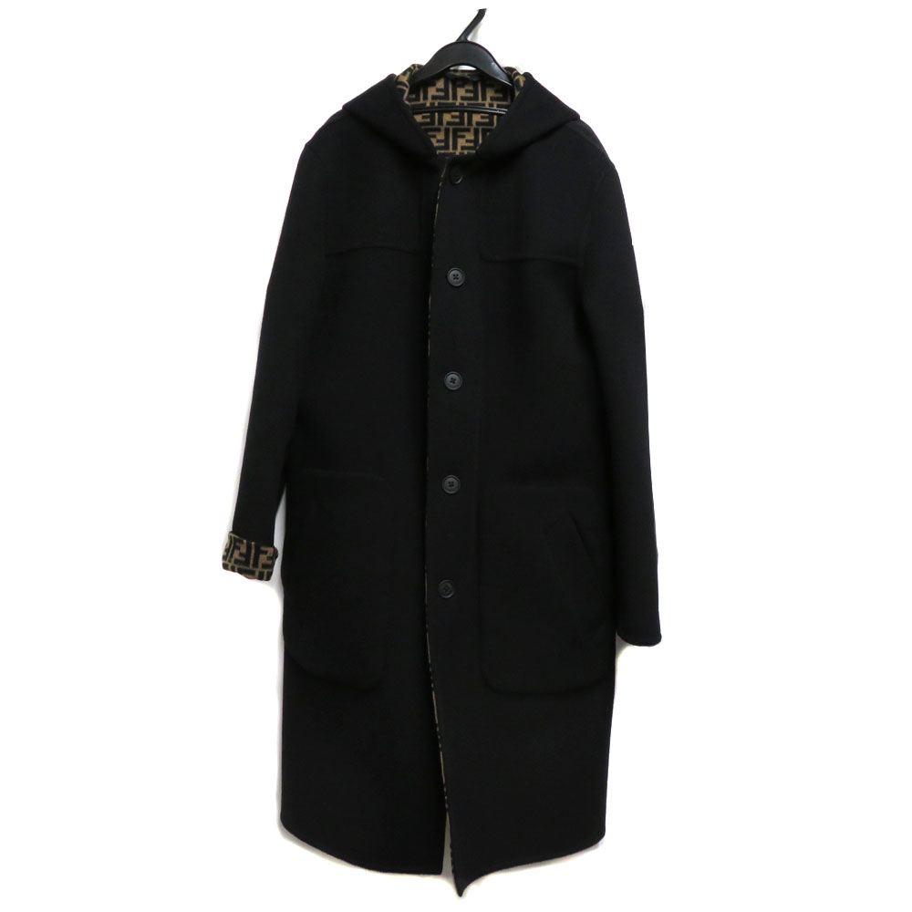 FENDI ブラック リバーシブルコート FENDI ブラック リバーシブルコート FENDI ブラック
