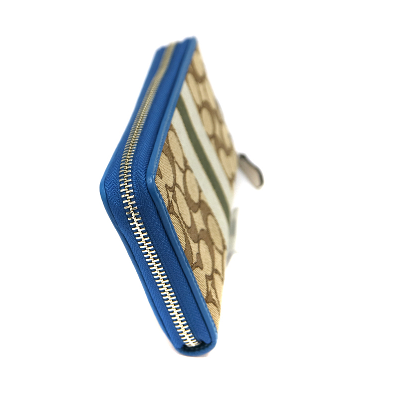 【新品未使用品】COACH ラウンドファスナー 長財布 ブルー×ベージュ 質屋かんてい局オンラインショップ / 茜部店 COACH【コーチ】3473