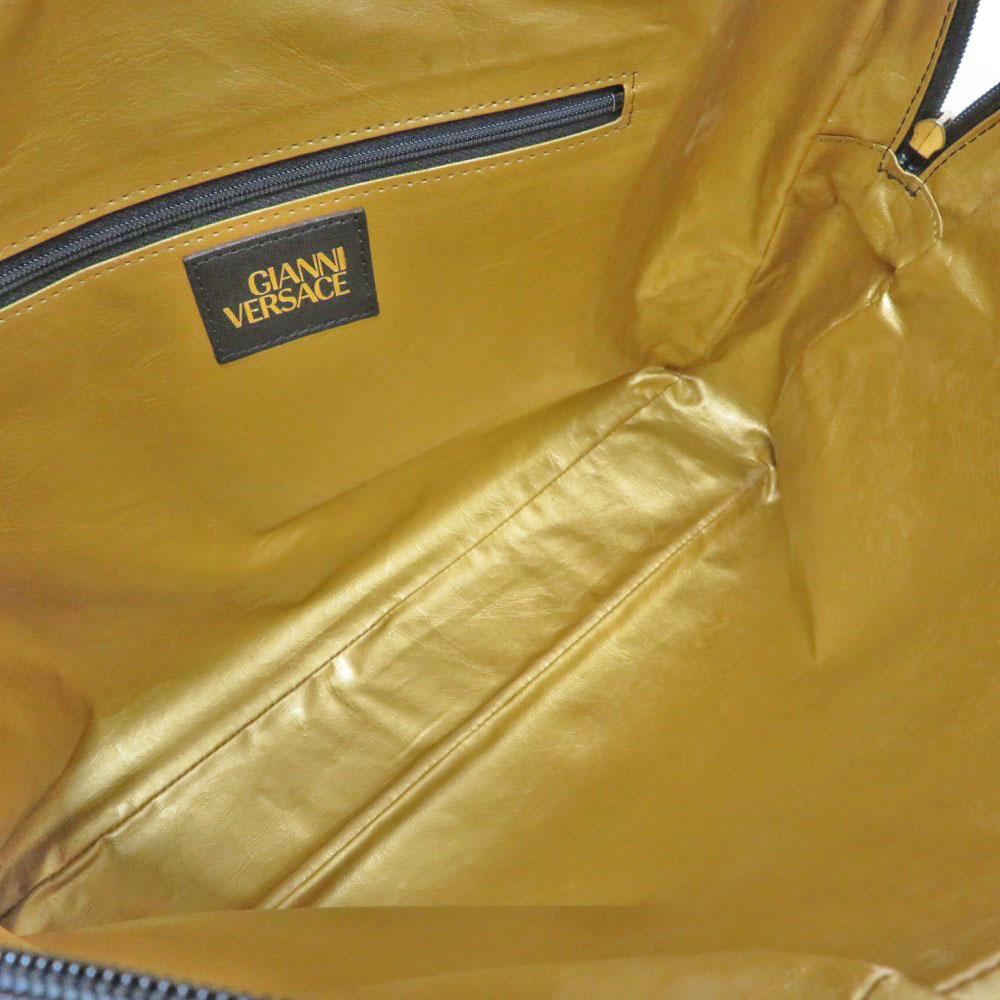 新品 GIANNI VERSACE ボストンバッグ 総柄レオパード イエロー VERSACE ヴェルサーチ ボストンバッグ レオパード 豹柄 ヒョウ