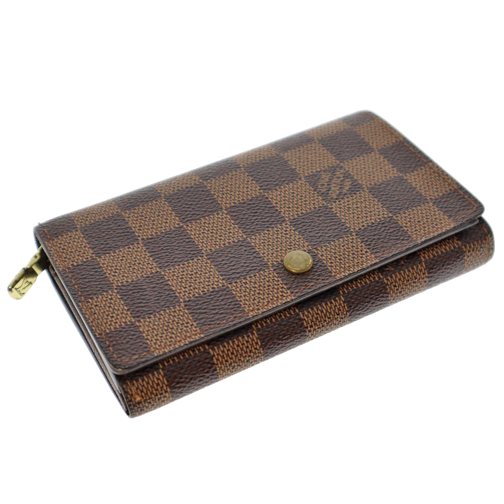 質屋かんてい局オンラインショップ / LOUIS VUITTON【ルイヴィトン】N61730 ポルトモネビエトレゾール 折り畳み財布 L字ファスナー  二つ折り財布 ウォレット かぶせ蓋 小物 ブランド ダミエキャンバス ブラウン系 茶色 メンズ レディース ユニセックス【中古】USED-6 質屋  ...