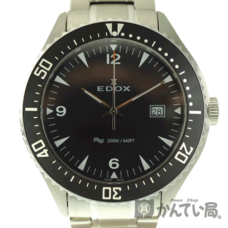 EDOX【エドックス】53016　ダイバークオーツ　ステンレススチール　メンズ　腕時計　ブランド　日付表示　【中古】USED-B【6】k20-1067 質屋　かんてい局春日井店