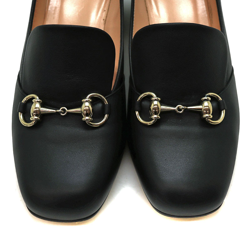 超美品 グッチ　GUCCI　ホースビット　パンプス　レザー　ブラック　38 超美品 グッチ GUCCI ホースビット パンプス レザー ブラック 38