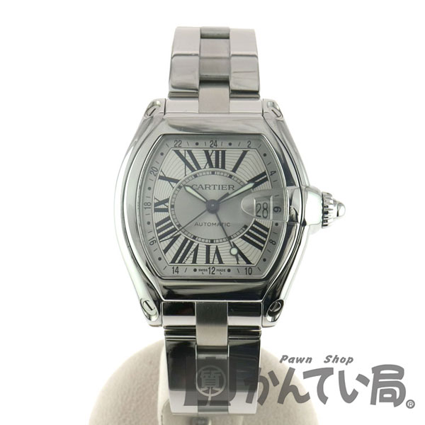 Cartier【カルティエ】　W62032X6　ロードスターGMT　腕時計　メンズ　シルバー　自動巻き　カレンダー　【中古】　質屋　かんてい局小牧店　USED-9　c20-991