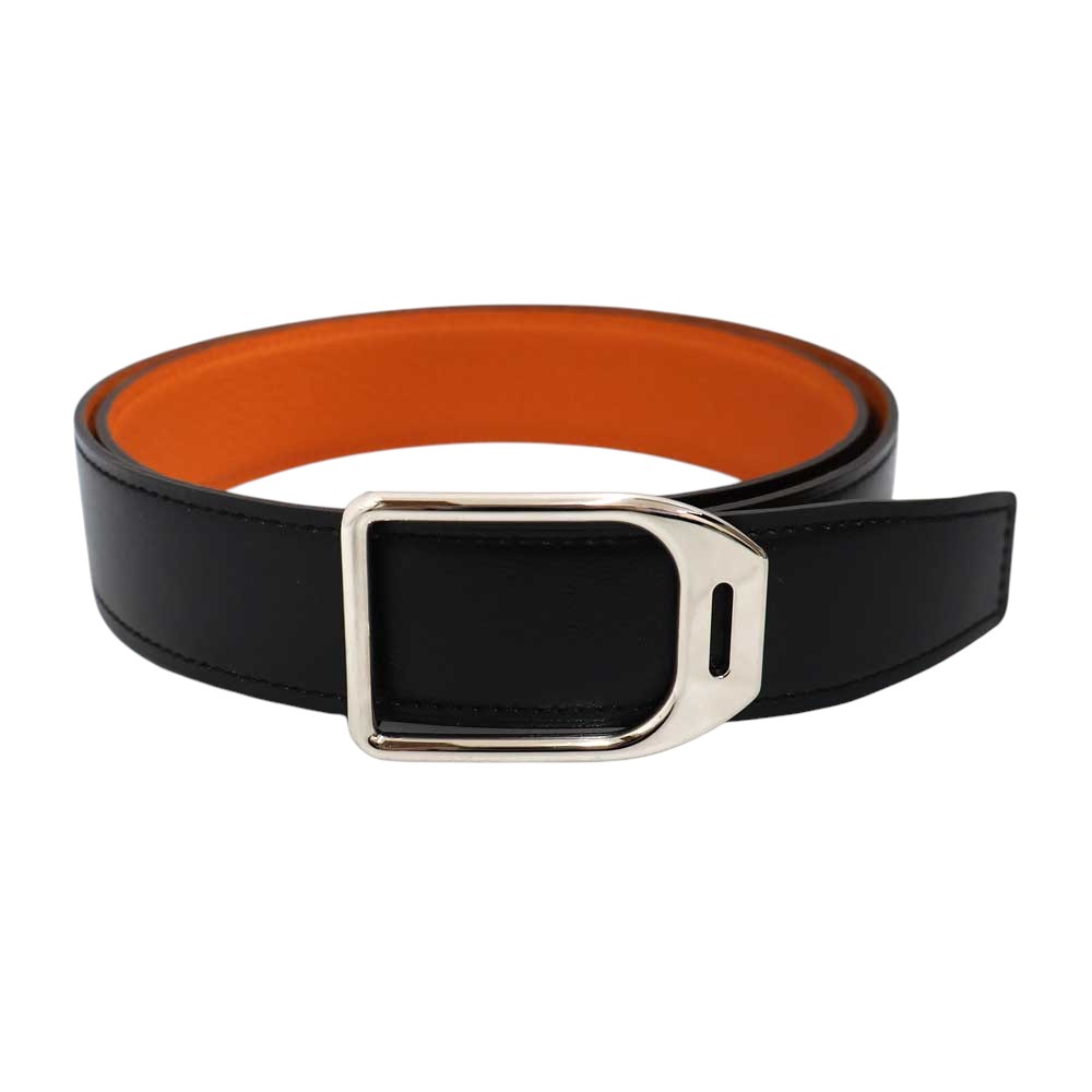 HERMES Hバックル&レザー ベルト ブラック/オレンジ 質屋かんてい局オンラインショップ / 小牧店 エルメス Hermes エトリエ