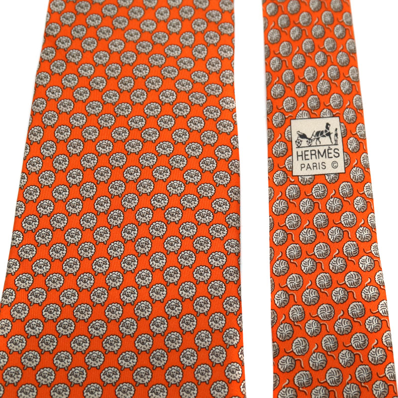 ら。♡ 新品未使用 HERMES ひつじ柄 ネクタイ ら。様専用♡ 新品未使用 HERMES ひつじ柄 ネクタイ