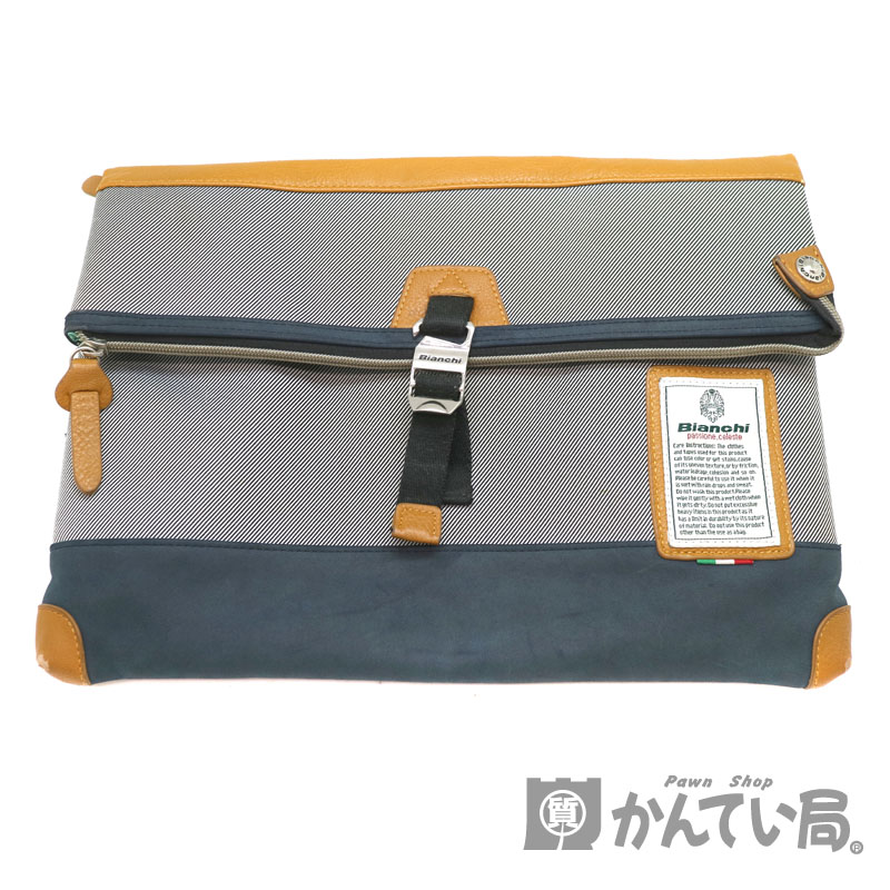 Bianchi【ビアンキ】ショルダーバッグ　口折れ　2WAY　クラッチバッグ　メンズ　ファッション　USED-6　【中古】　A2002514　質屋かんてい局茜部店