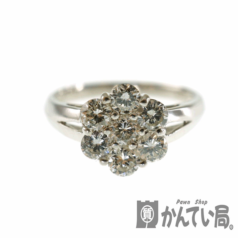 Pt900　プラチナ　ダイヤ　リング　指輪　ジュエリー　9号　お花 楽天市場】Pt900 ブルーサファイア ダイヤモンド フラワー