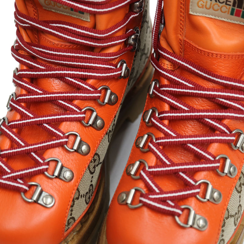 GUCCI メンズブーツ GUCCI グッチ GGレースアップブーツ 25.5cm 269992 ブラック