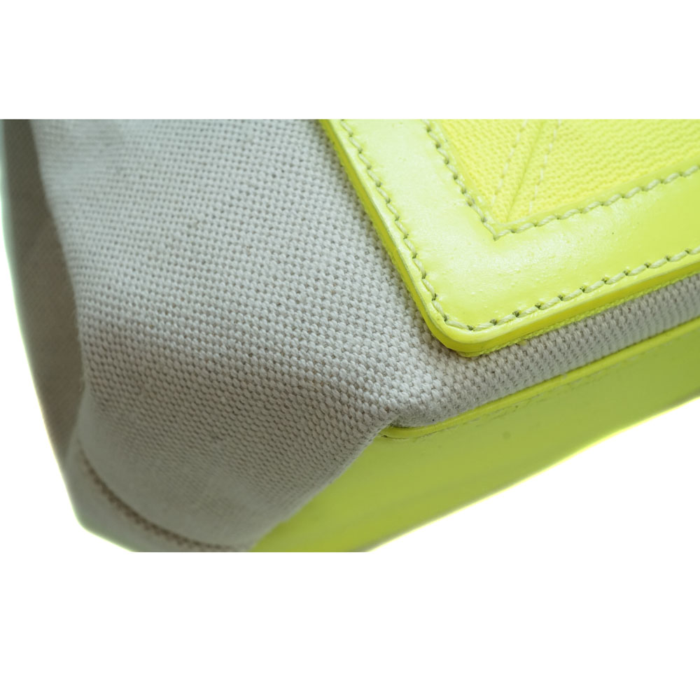 公式通販 BALENCIAGA◇ネイビーカバス/ネオンイエロー/蛍光/トート