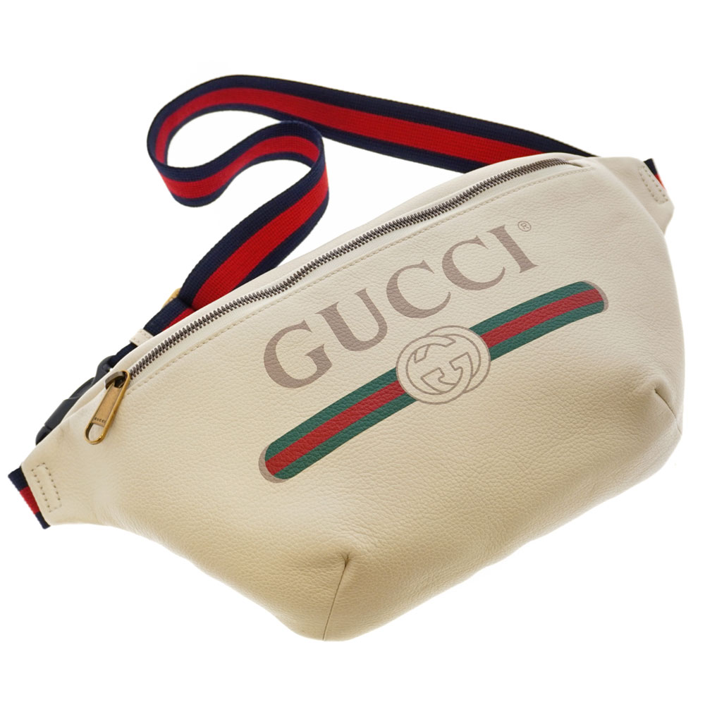 GUCCI【グッチ】530412 ボディバッグ ウエストバッグ ベルトバッグ シェリーライン オフホワイト ロゴ メンズ ユニセックス カバン  鞄【中古】USED-7 質屋 かんてい局北名古屋店 n21-3039