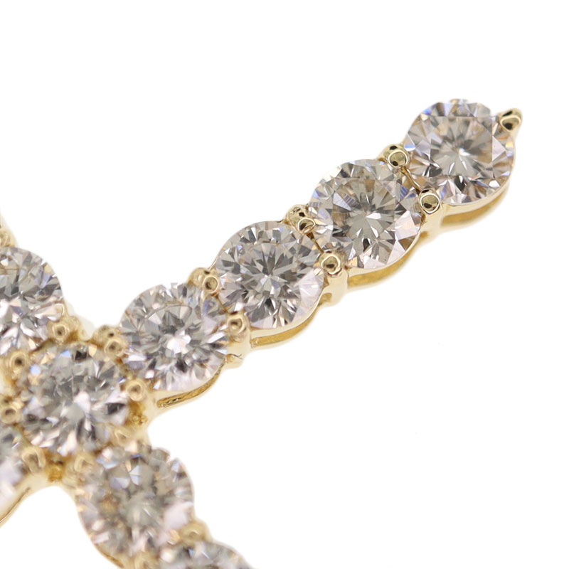 K18スマイリーダイヤモンドクロス K18 ダイヤモンド クロスネックレス