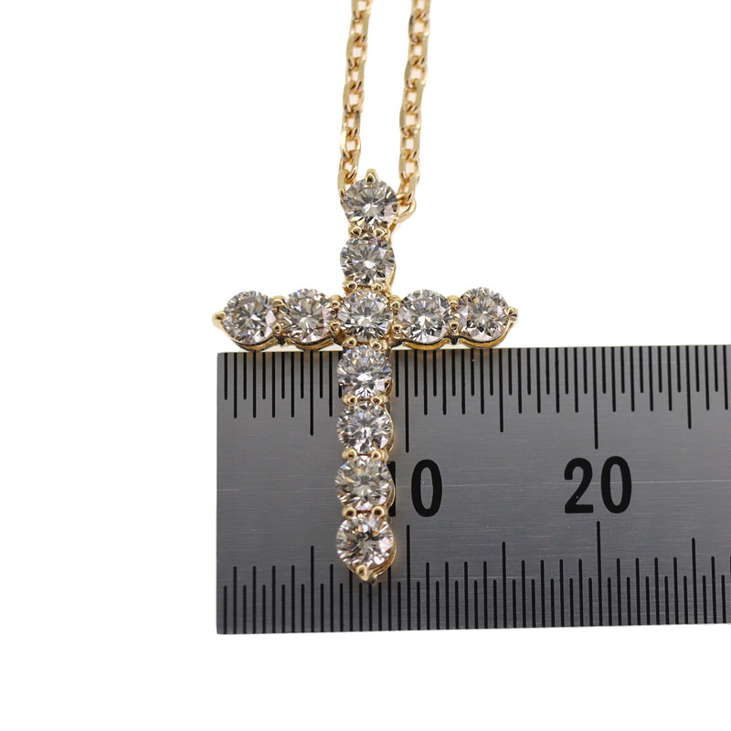 K18スマイリーダイヤモンドクロス K18スマイリーダイヤモンドクロス ギンザクロスオーバー〕K18