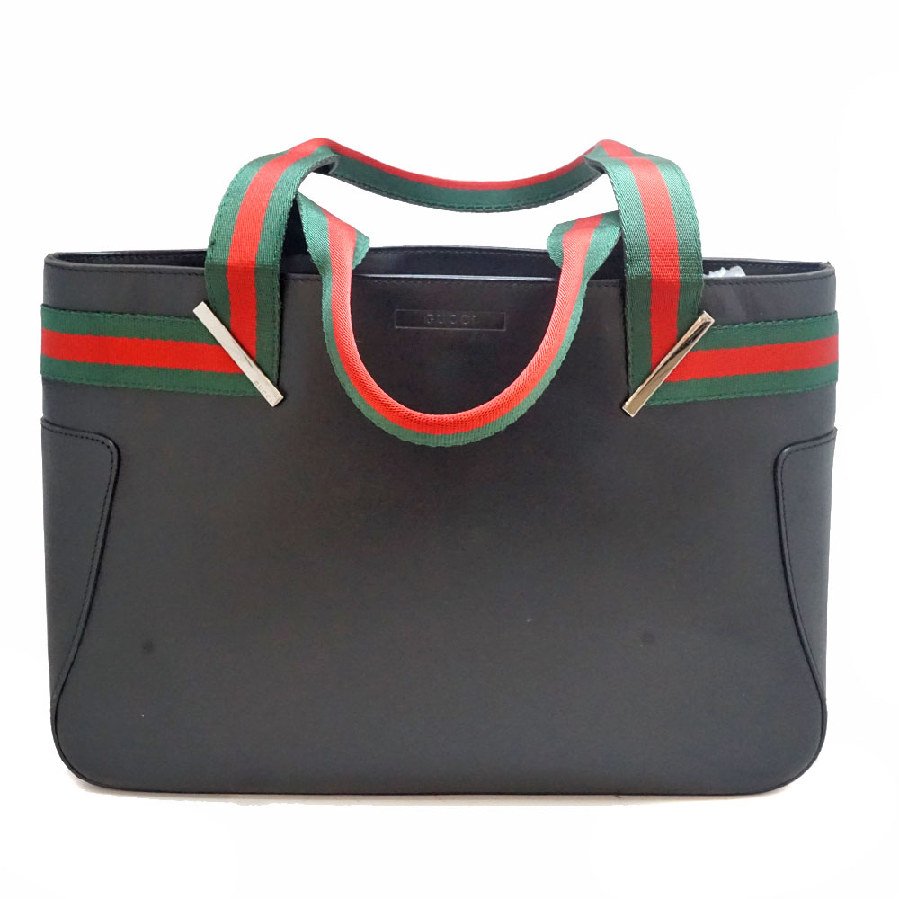 Gucci 73983 トートバッグ 黒 ブラック シェリーライン【中古】