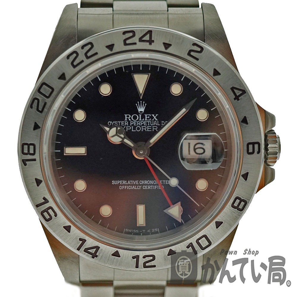 【OH・仕上げ済み】ROLEX【ロレックス】16570 エクスプローラーII X番 SS トリチウム スポーツモデル メンズ 【中古】USED-9 質屋かんてい局細畑店 h19-5156