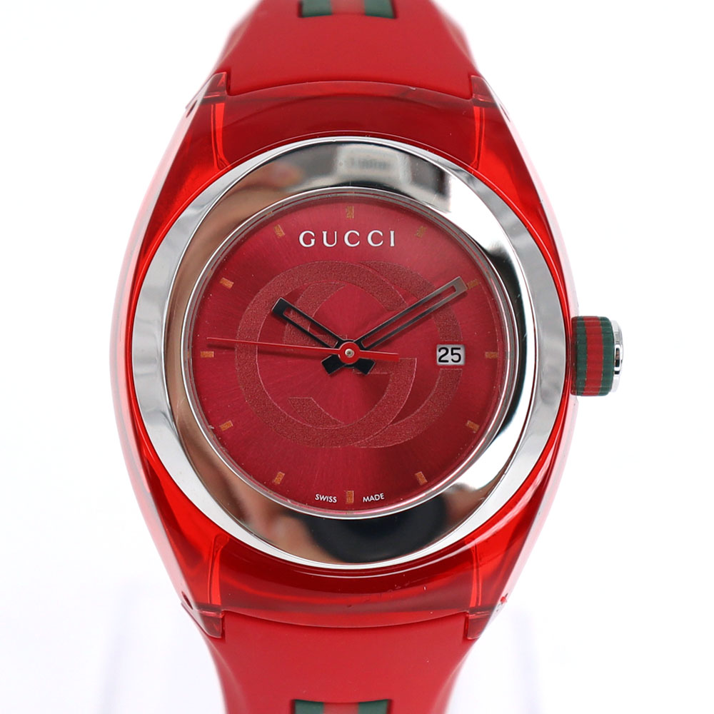 グッチ Gucci YA137303 137.3 シンク レッド【中古】