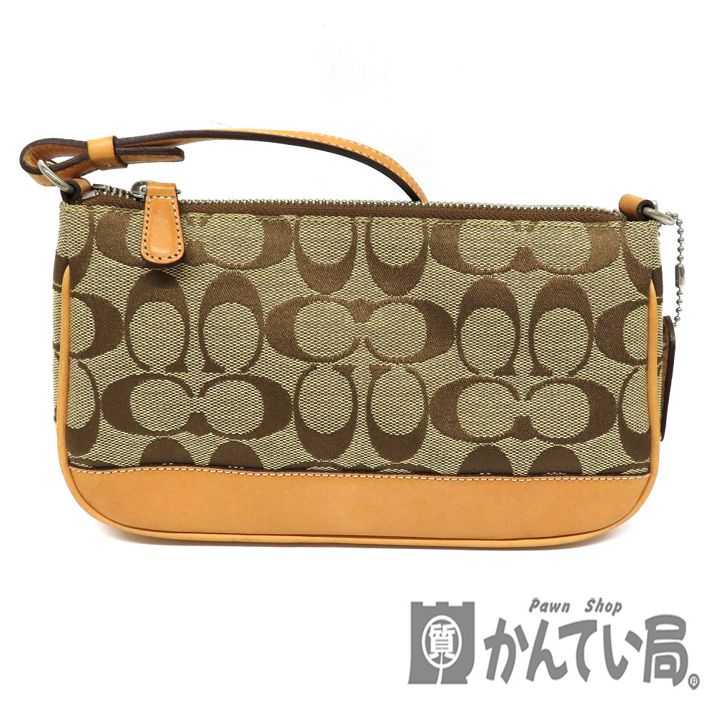 coach アクセサリーポーチ　キャンバス　レザー　シグネチャー　6094 COACH 6094 シグネチャー アクセサリーポーチ キャンバス レザー