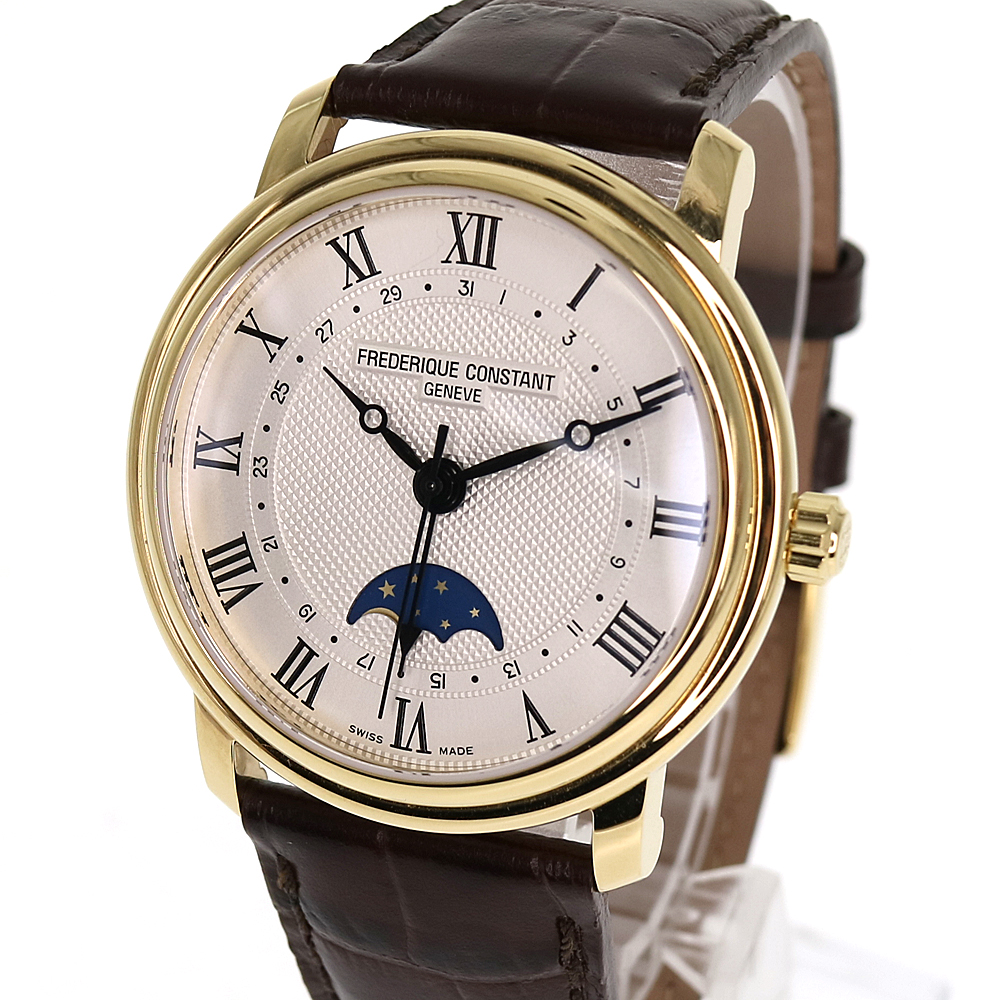 質屋かんてい局オンラインショップ / Frederique Constant【フレデリックコンスタント】 FC-330/335X4P4/4/5/6 FC-330MC4P5  クラシックムーンフェイズ メンズ 腕時計 自動巻き GP×レザー 【中古】USED-8 質屋 かんてい局小牧店 c21-2915