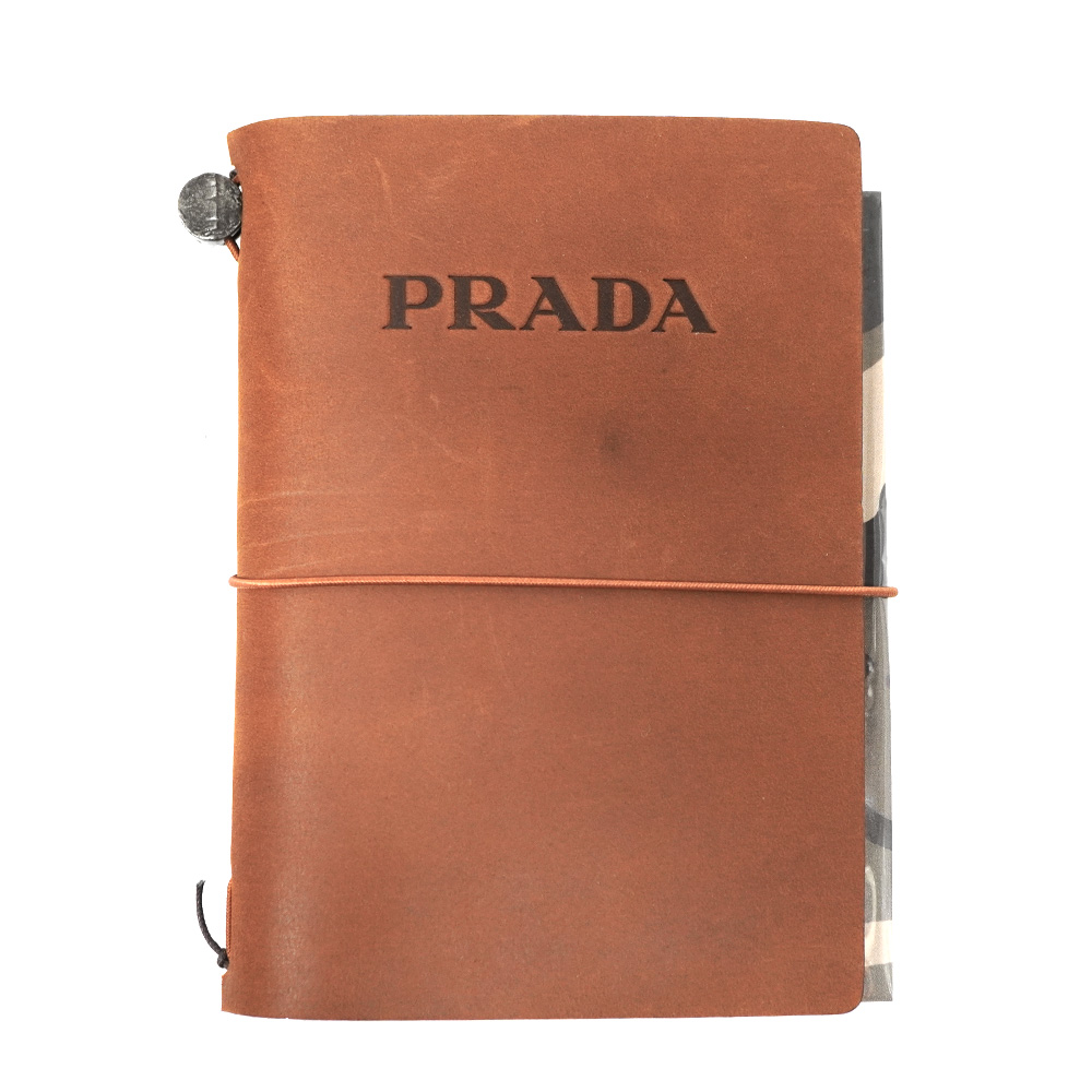 手帳 プラダ 未使用品☆プラダ☆三角プレート☆システム手帳6穴☆PRADA