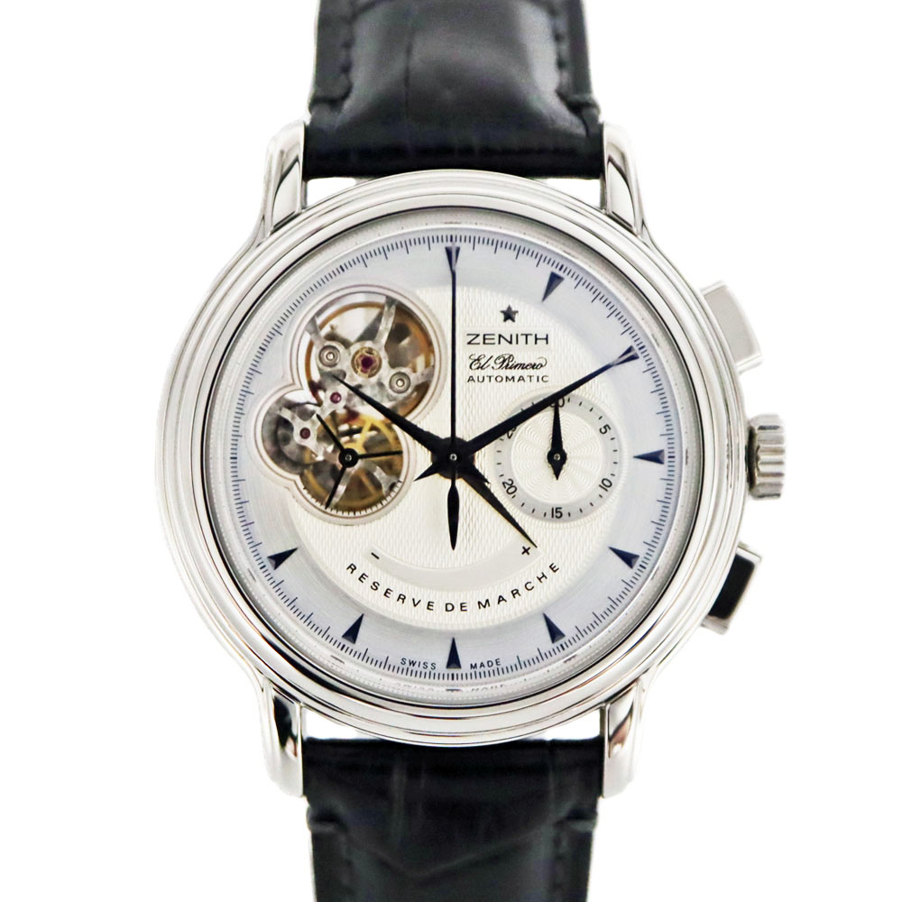 ゼニス Zenith 03.0240.4021/02.C495 クロノマスターTオープン エルプリメロ 自動巻き 腕時計 シルバー 【中古】