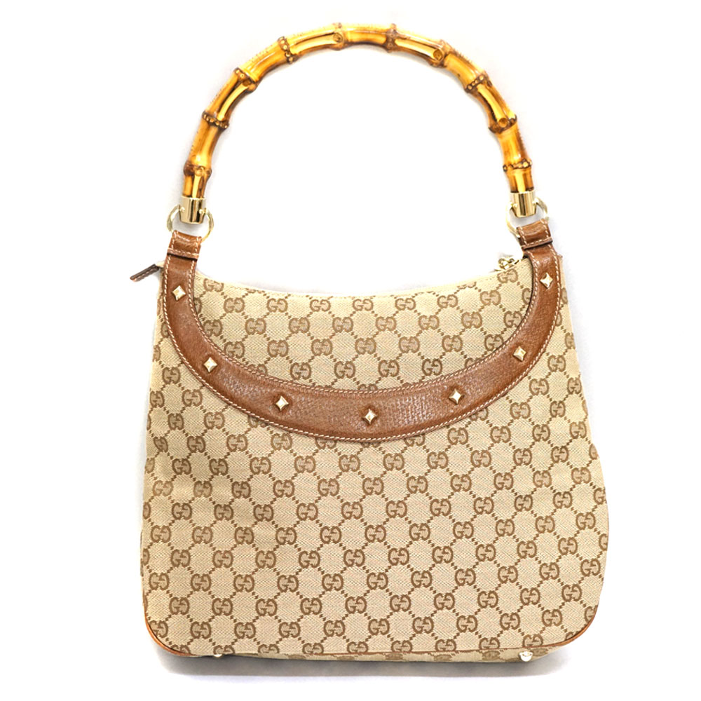 GUCCI グッチGGキャンバススタッズハンドバッグ ベージュブラウン GUCCI】グッチ スカーレット 269953 トートバッグ GGキャンバス