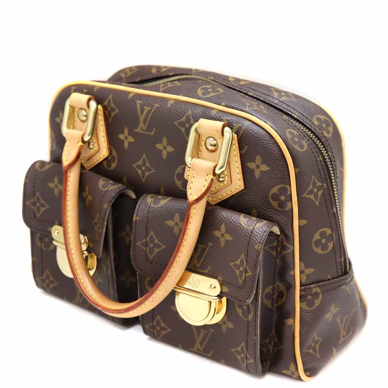 LOUIS VUITTON【ルイヴィトン】　M40026　マンハッタンPM　ハンドバッグ　モノグラムキャンバス　ブラウン系/茶色　 レディース【中古】USED-6　質屋　かんてい局茜部店　A22-4855