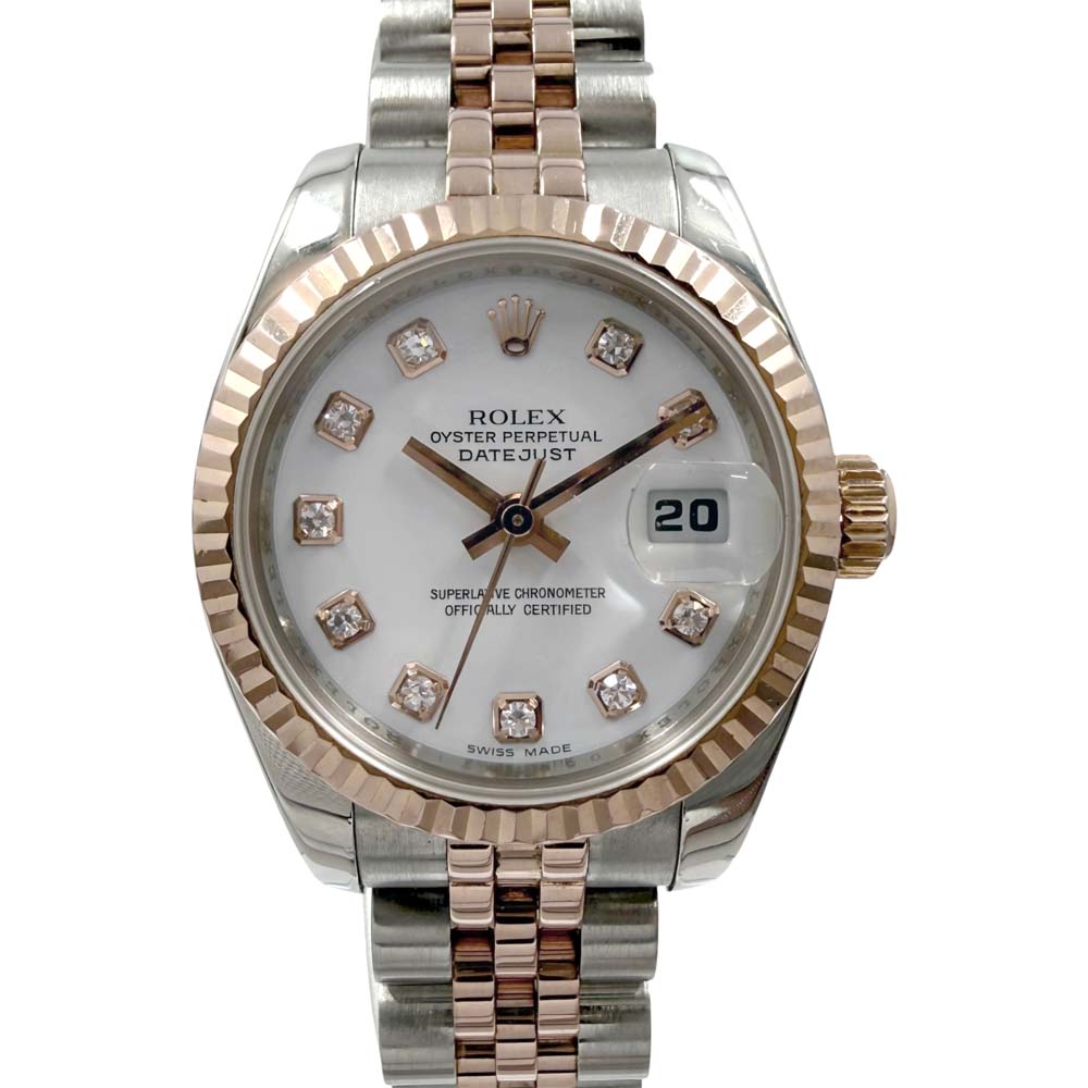 ロレックス Rolex 179171G デイトジャスト 26 D番 10P新ダイヤ ホワイト 【中古】