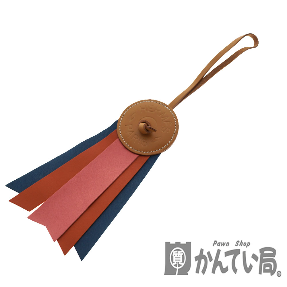 エルメス　パドック　フロット　チャーム HERMES エルメス パドックフロットチャーム ナチュラル/ブルー