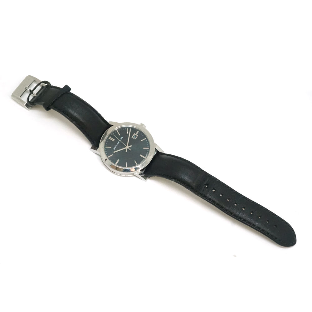 動作品 BURBERRY ブラックレザーベルト時計 BU9009 楽天市場】バーバリー BURBERRY BU9009 The City シティ
