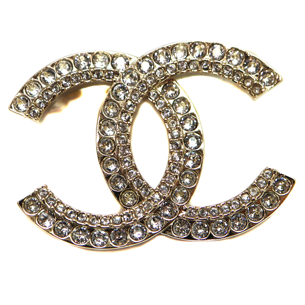 シャネル Chanel A22-B ココマーク×ストーンブローチ  ゴールド【中古】