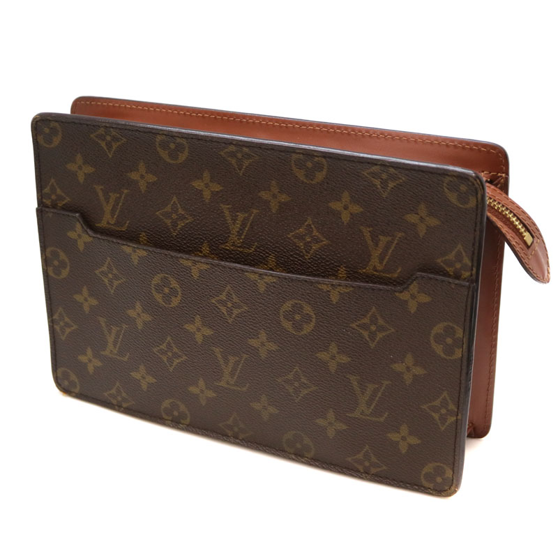 LOUIS　VUITTON【ルイヴィトン】　M51795　ポシェット・オム　訳アリ　メンズ　鞄　セカンドバッグ　モノグラムキャンバス　ブラウン系　LV  USED-6【中古】A21-4563　質屋　かんてい局茜部店