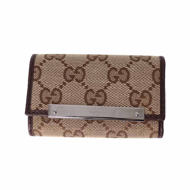 GUCCI【グッチ】127048　6連キーケース　GGキャンバス　レザー　ブラウン系　メンズ　レディース　【中古】USED-8　質屋　かんてい局　小牧店　c22-3032