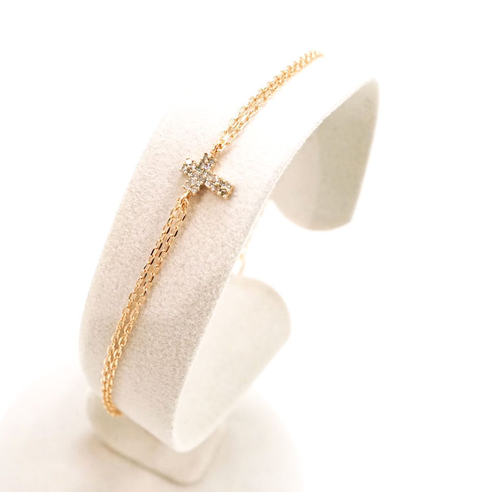 ゴールド クロス ブレスレット 約17cm ゴールドメッキ クロス メダイ