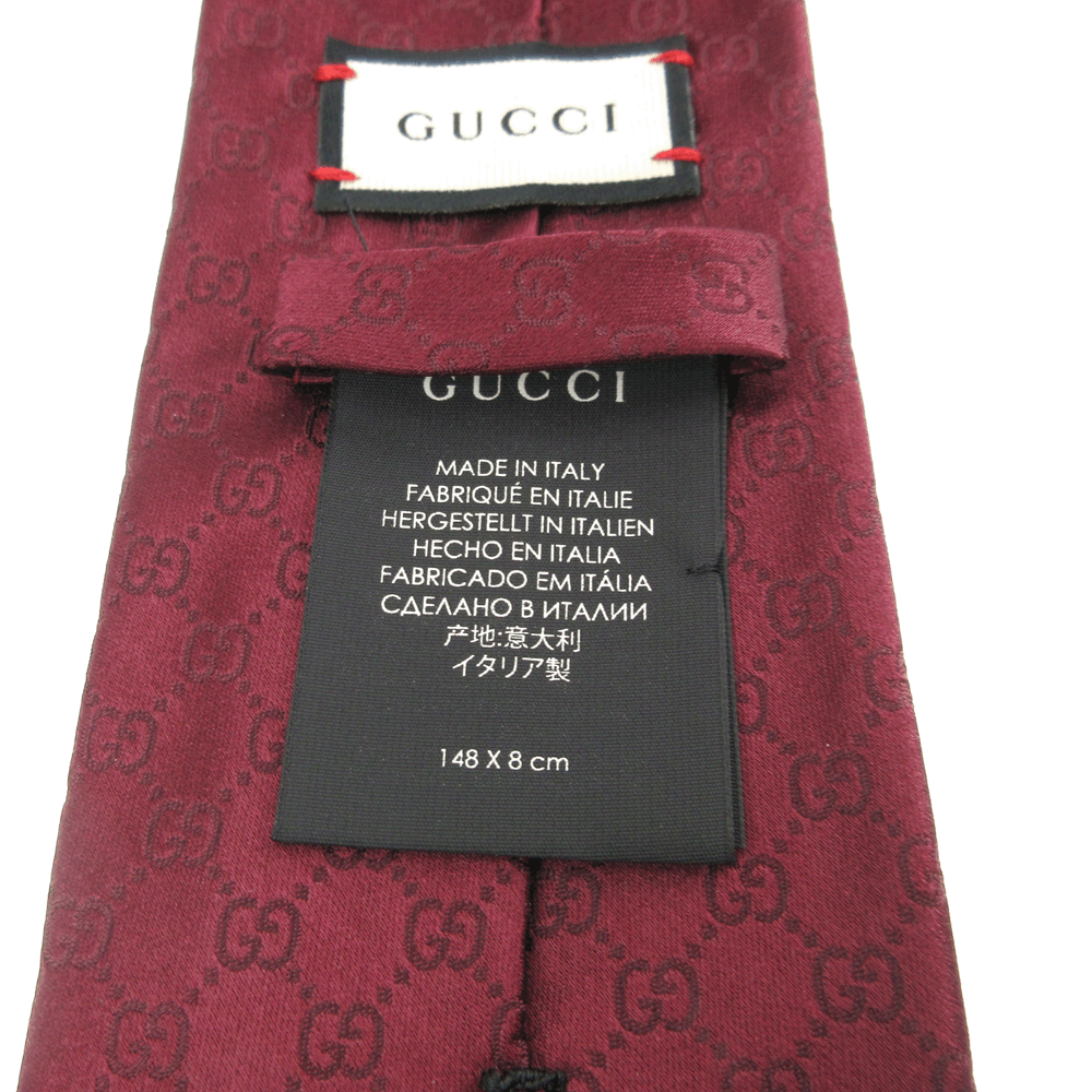 質屋かんてい局オンラインショップ Gucci グッチ ネクタイ ボルドー系 Silk100 ブランド ファッション メンズ 小物 ビジネス 中古 Used A 8 K 質屋 かんてい局j春日井店