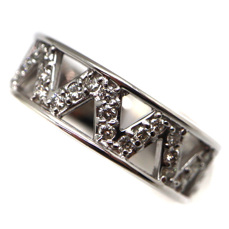 K18WG D0.30ctリング 指輪 ホワイトゴールド ダイヤモンド ジュエリー 【中古】