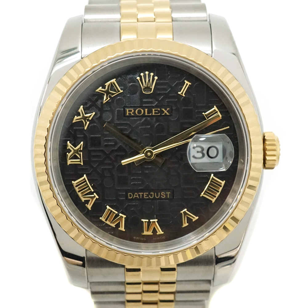 ROLEX【ロレックス】 116233 デイトジャスト ジュビリーブレス  2006年4月購入 コンピューター文字盤 黒文字盤  SS(ステンレス)×K18YG(イエローゴールド)ブラック 腕時計 メンズ ファッション 自動巻【中古】USED-9【質屋かんてい局北名古屋店】n22-2997