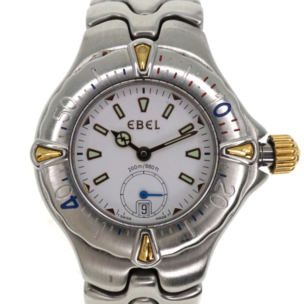 EBEL 【エベル】 6012521 スポーツウェーブ ホワイト系 クオーツ カレンダー レディース 腕時計 ウォッチ 【中古】 USED-6 質屋 かんてい局細畑店 h2203654