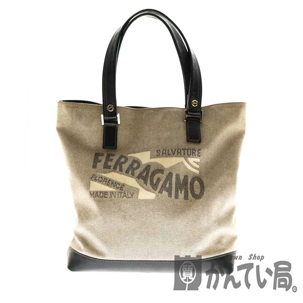 質屋かんてい局オンラインショップ Salvatore Ferragamo サルヴァトーレフェラガモ Ga トートバッグ メンズ レディース 鞄 かばん ブラックレザー 中古 Used 6 質屋 かんてい局北名古屋店 N 2948