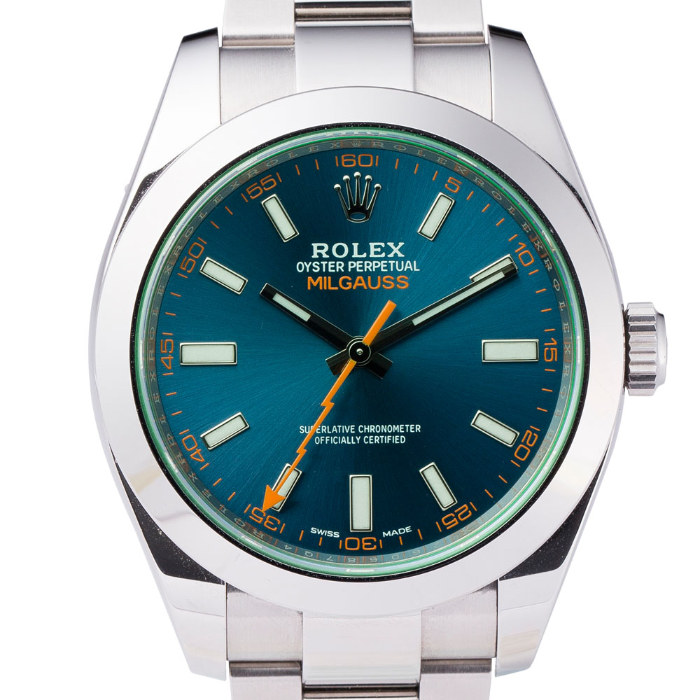 ロレックス Rolex 116400GV ミルガウス ランダム グリーン 腕時計【中古】