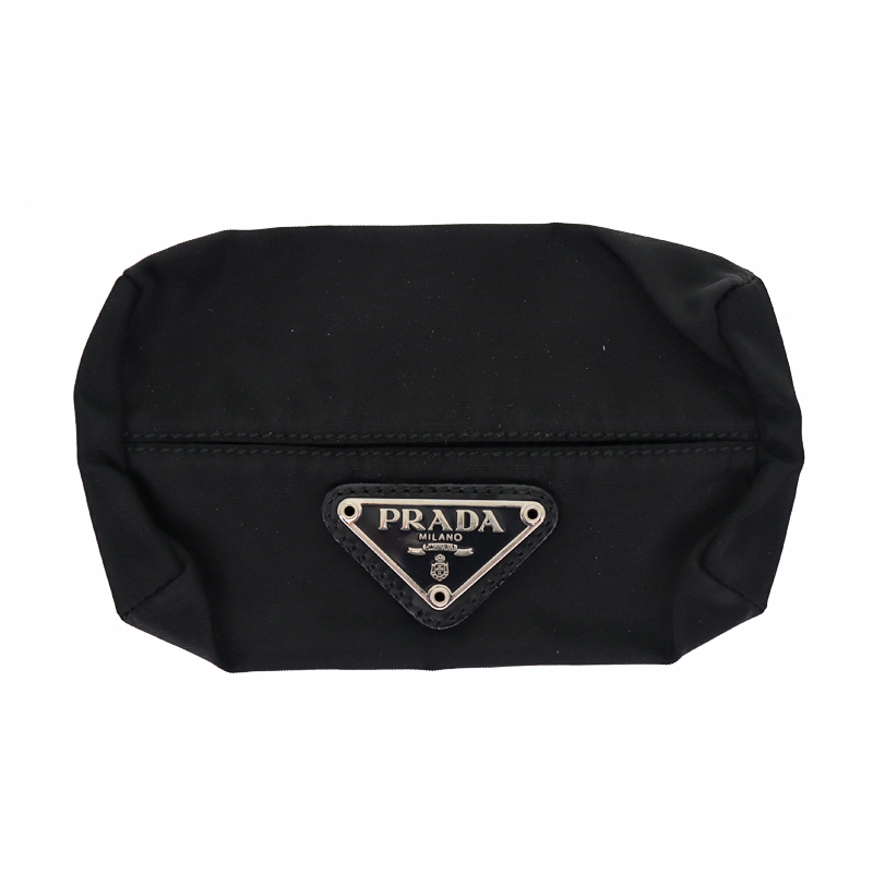 PRADA　プラダ　ティッシュケース　ブラック　三角ロゴ　白タグ　MV1 PRADA プラダ ティッシュケース ブラック 三角ロゴ 白タグ MV1