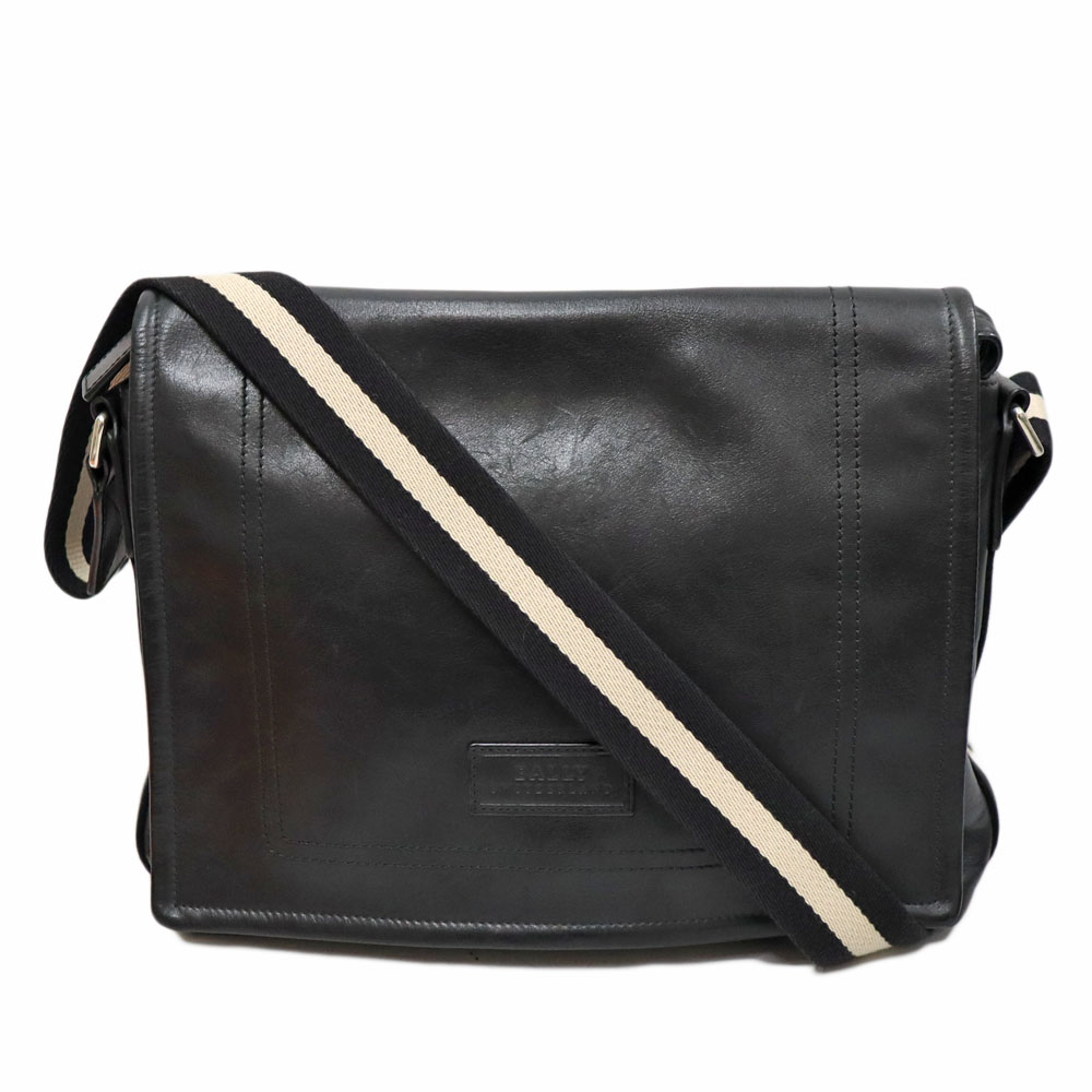 プロモーションアイテム BALLY ブラックレザー ショルダーバッグ