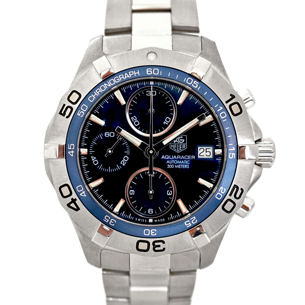 タグホイヤー Tag heuer CAF2112.BA0809 アクアレーサー クロノグラフ ブルー メンズ時計【中古】