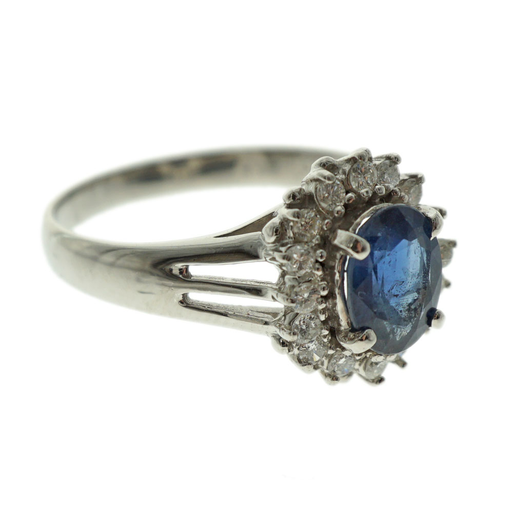 Pt850 青石　ダイヤ リング レディース 指輪 プラチナリングのみの出品になります