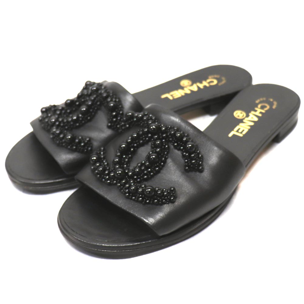 シャネル　サンダル　38サイズ CHANEL(シャネル) / サンダル/38/BLK/レザー/G39918 | 中古品の