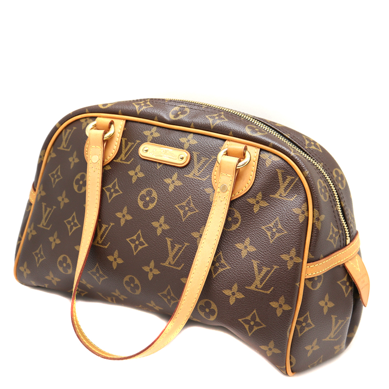 LOUIS VUITTON【ルイヴィトン】 M95565　モントグレイユPM　ショルダーバッグ　モノグラムキャンバス/PVC　ブラウン系/茶色系　 レディース【中古】 USED-6　質屋　かんてい局茜部店　A22-5679