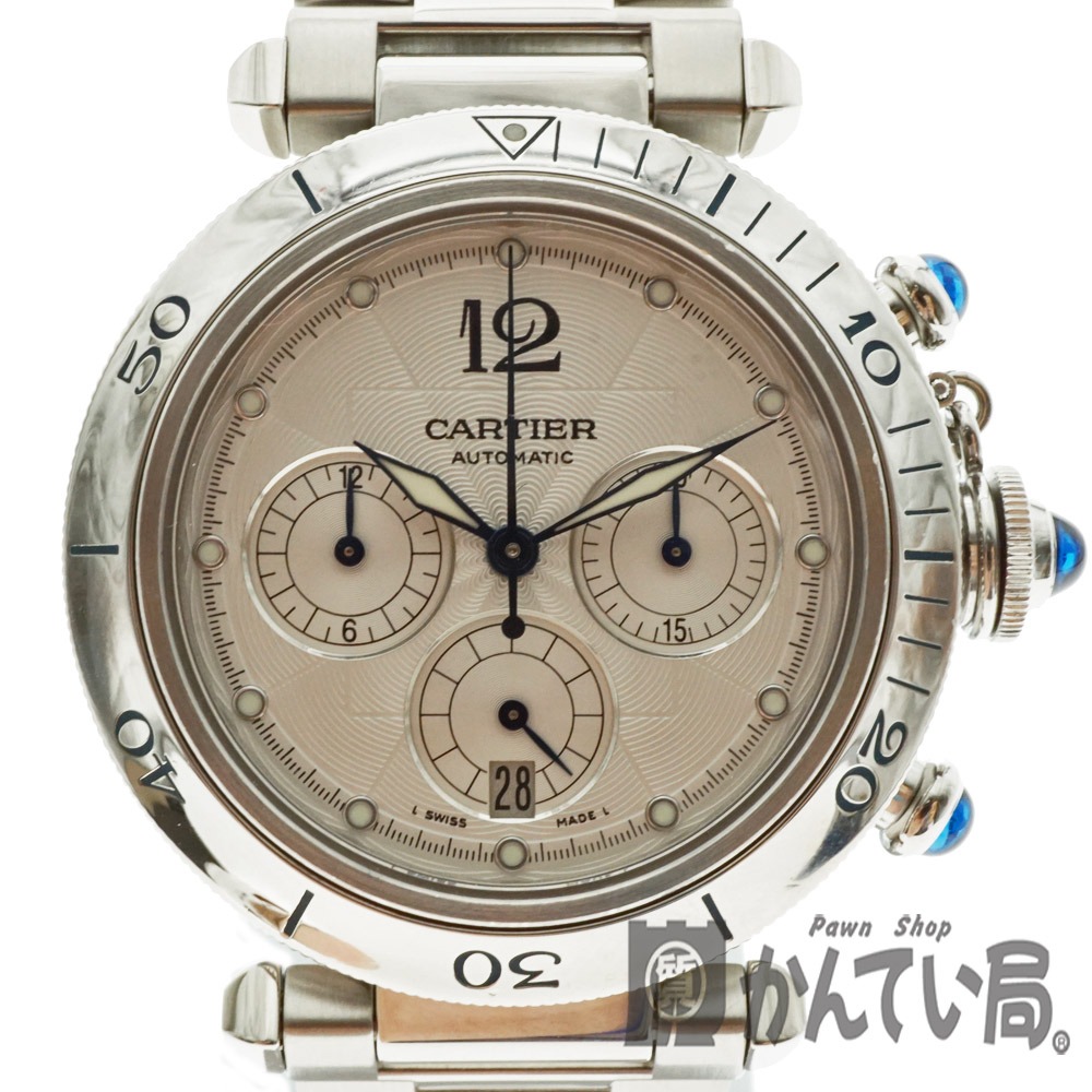 Cartier【カルティエ】 W31030H3 パシャ クロノグラフ メンズ 腕時計 シルバー USED-8【中古】質屋かんてい局細畑店  h2001488